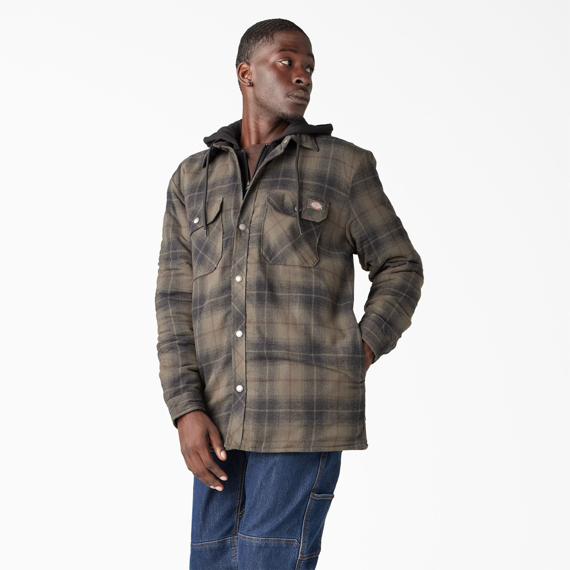 Dickies hooded online flannel jacket