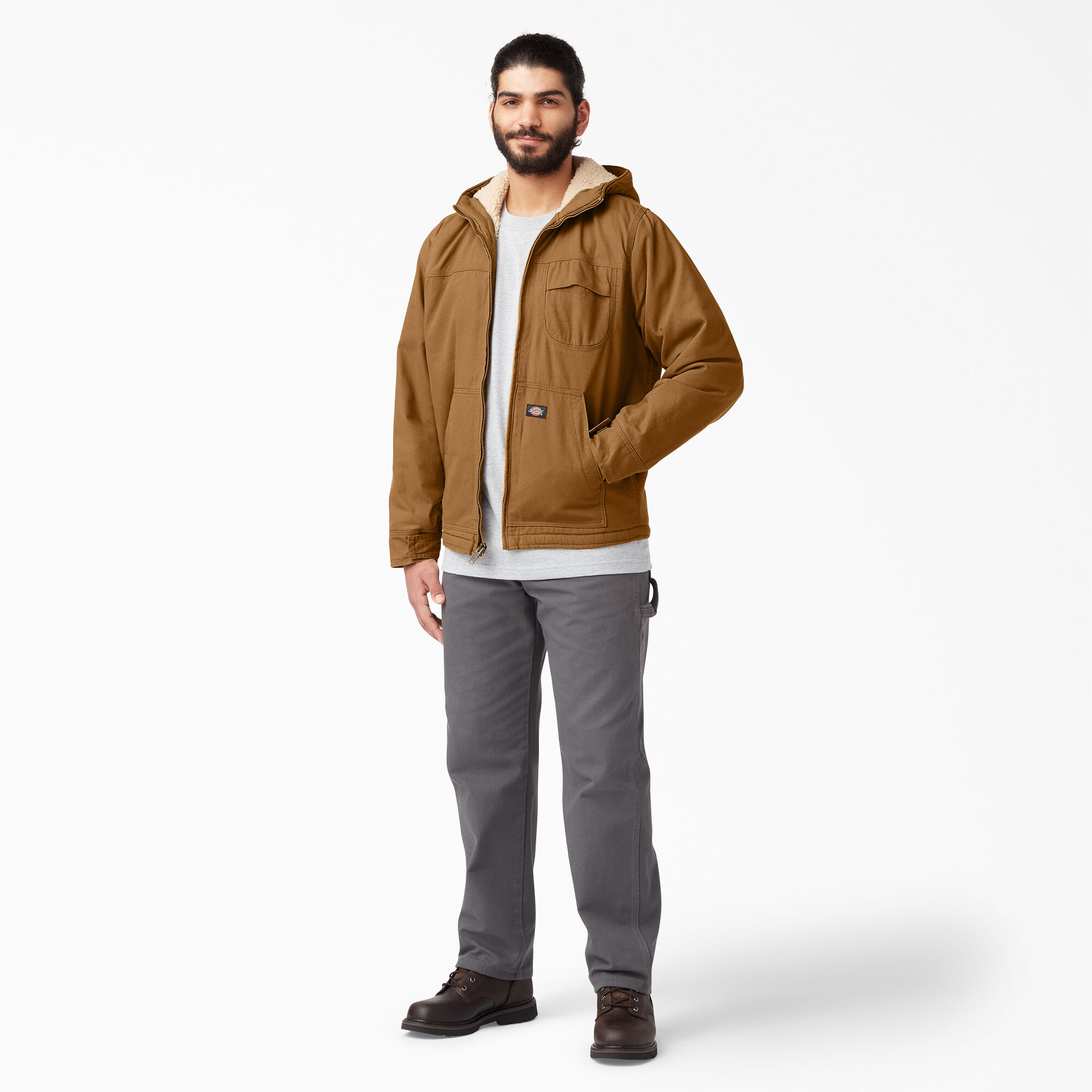 Dickies men's duck sherpa lined hooded jacket cheap