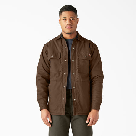 Water Repellent Fleece-Lined Duck Shirt Jacket - Timber Brown &#40;TB&#41;