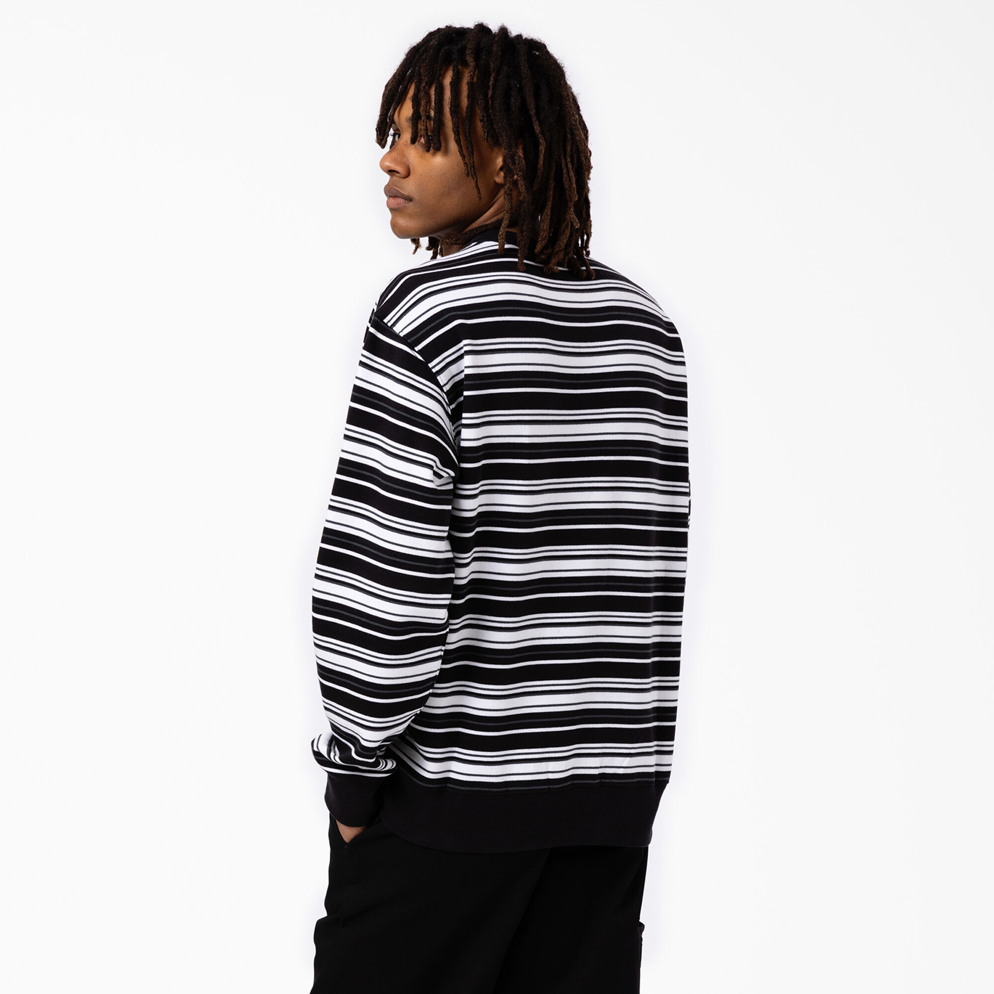 Striped sleeve best sale sweatshirt