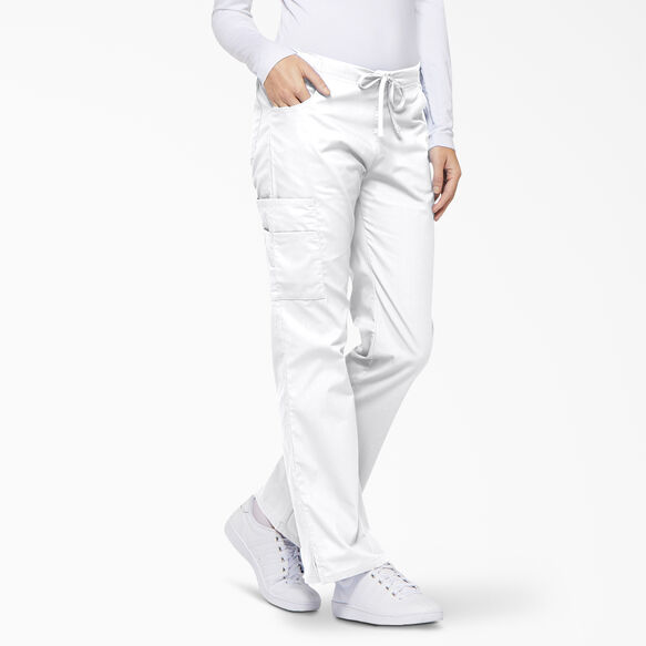 Women&#39;s EDS Signature Flare Leg Cargo Scrub Pants - White &#40;DWH&#41;
