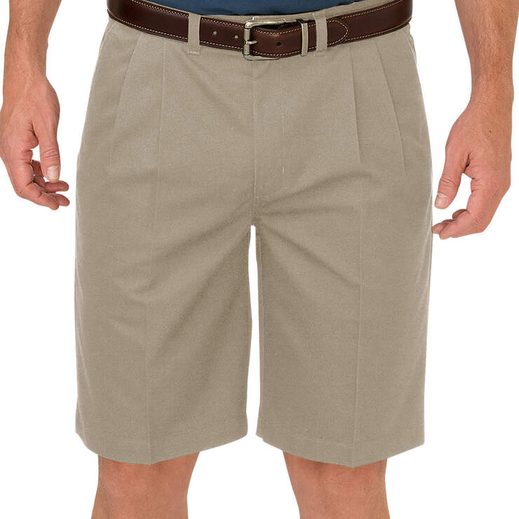 Dickies KHAKI 10" Relaxed Fit Pleated Front Short - Rinsed Desert Sand (RDS) image number 1