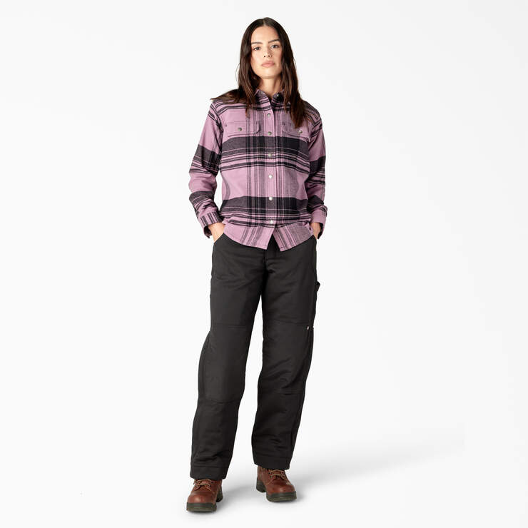 Women’s DuraTech Renegade Flannel Shirt - Grapeade Windowpane Plaid (C1V) image number 3