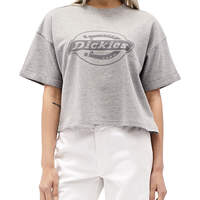 Dickies Girl Juniors' Cropped French Terry T-Shirt - Heather Gray (HG)