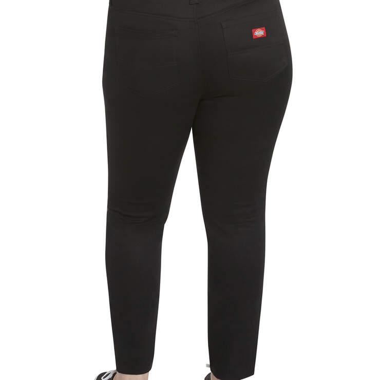 Dickies Girl Juniors' Plus Mock 5-Pocket Super Skinny Pants - Black (BLK) image number 2