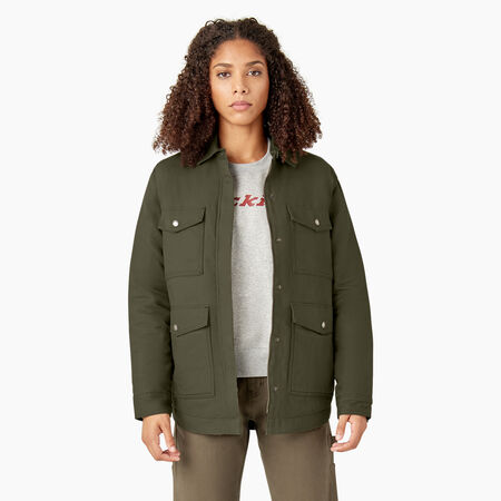 Women&#39;s Duck Fleece Lined Chore Coat - Moss Green &#40;MS&#41;