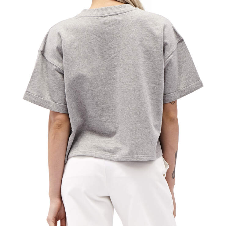 Dickies Girl Juniors' Cropped French Terry T-Shirt - Heather Gray (HG) image number 2