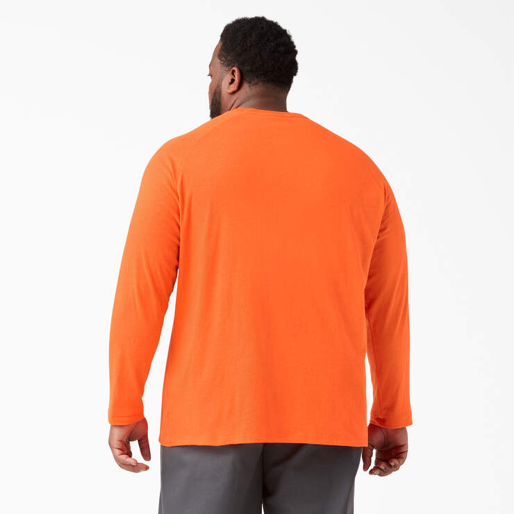 Cooling Long Sleeve Pocket T-Shirt - Bright Orange (BOD) image number 5