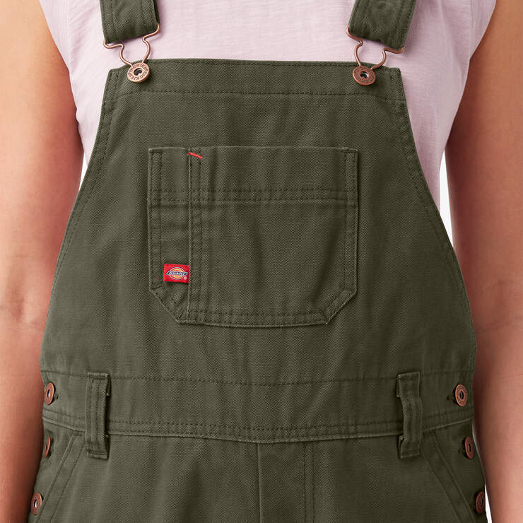 Women's Relaxed Fit Bib Overalls - Rinsed Moss Green (RMS) image number 7