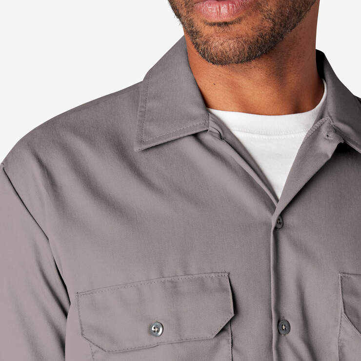 Long Sleeve Work Shirt - Silver (SV) image number 7