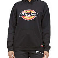 Dickies Girl Juniors' Tri-Color Icon Logo Fleece Hoodie - Black (BLK)