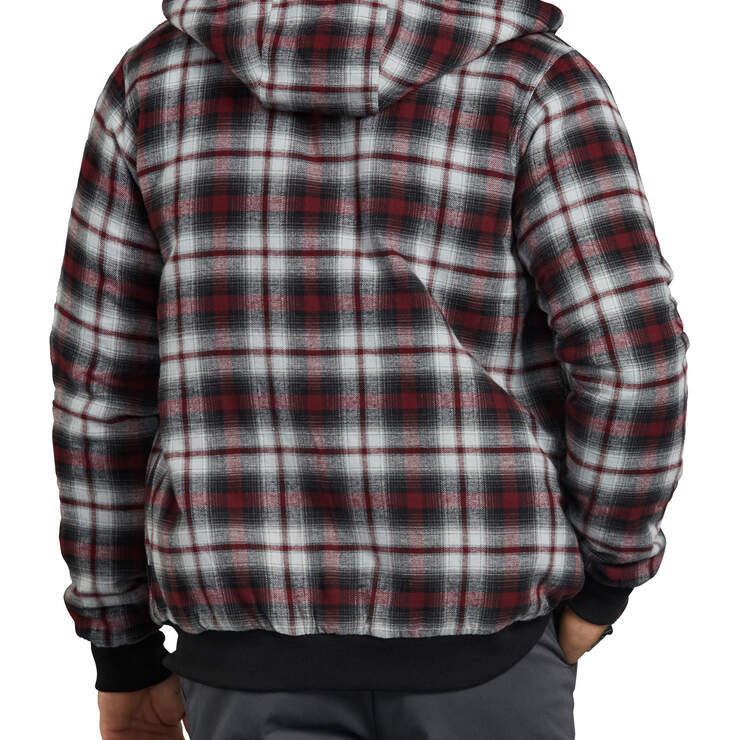 Dickies X-Series Modern Fit Quilted Bomber Shirt Jacket - Light Gray Burgundy Plaid (XYP) image number 2