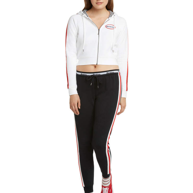 Dickies Girl Juniors' Winners Cup Zip Front Cropped Jacket - White (WH) image number 3