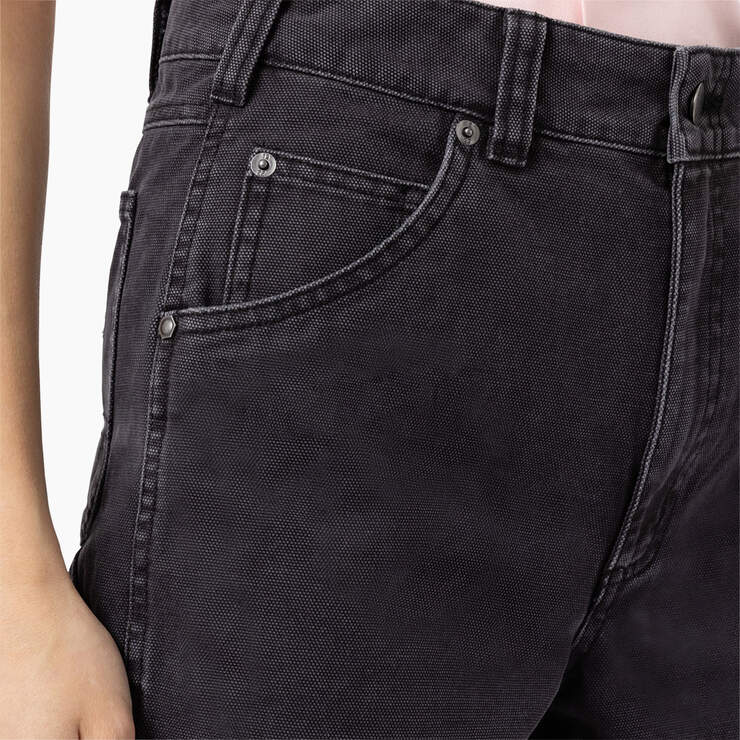 Women's Regular Fit Duck Shorts, 5" - Stonewashed Black (SBK) image number 4