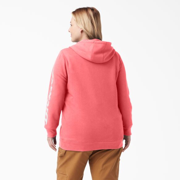 Women&#39;s Plus Heavyweight Logo Sleeve Hoodie - Tea Rose &#40;T1R&#41;