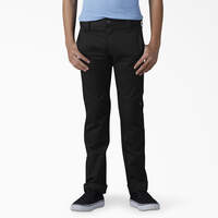 Boys' FLEX Skinny Fit Double Knee Pants, 4-20 - Black (BK)