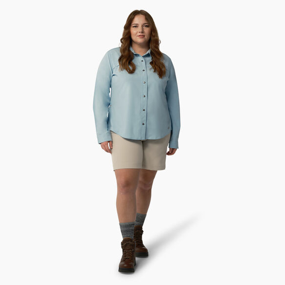 Women&#39;s Plus Cooling Roll-Tab Work Shirt - Clear Blue &#40;EUD&#41;