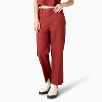 Women's Regular Fit Cropped Pants - Fired Brick (IK9)