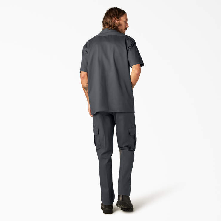 FLEX Relaxed Fit Short Sleeve Work Shirt - Charcoal Gray (CH) image number 9