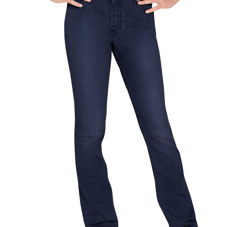 Girls' Slim Fit Bootcut Denim Jeans, 7-16 - Rinsed Indigo Blue (RNB) image number 1