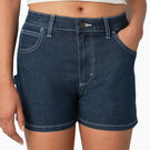 Women&#39;s High Waisted Denim Carpenter Shorts, 3&quot; - Stonewashed Indigo Blue &#40;SNB&#41;