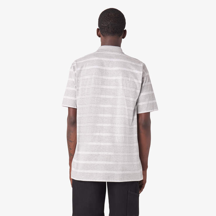 Dickies Skateboarding Striped Short Sleeve Polo - Heather Gray Stripe (HGT) image number 2