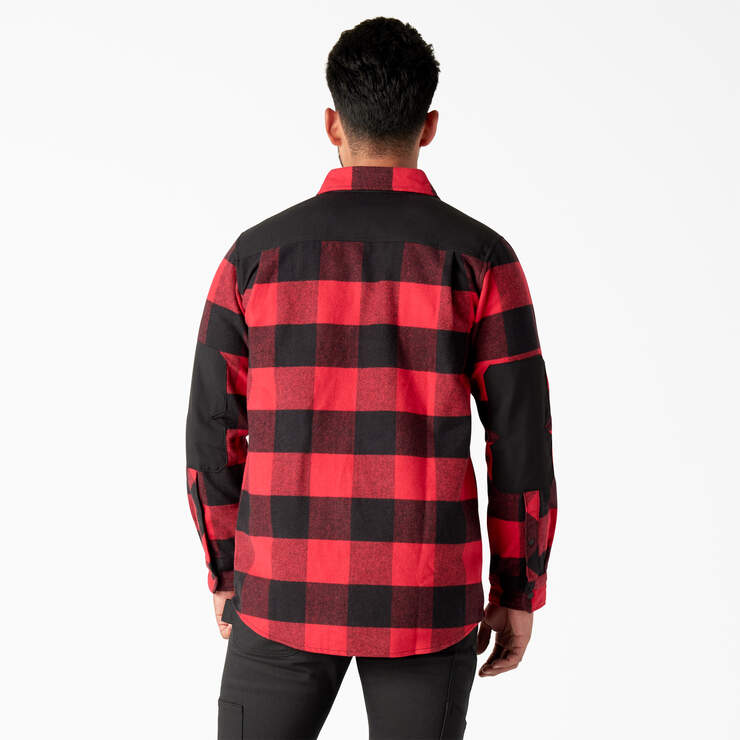 Heavyweight Brawny Flannel Shirt - Red/Black Buffalo Plaid (C1N) image number 2