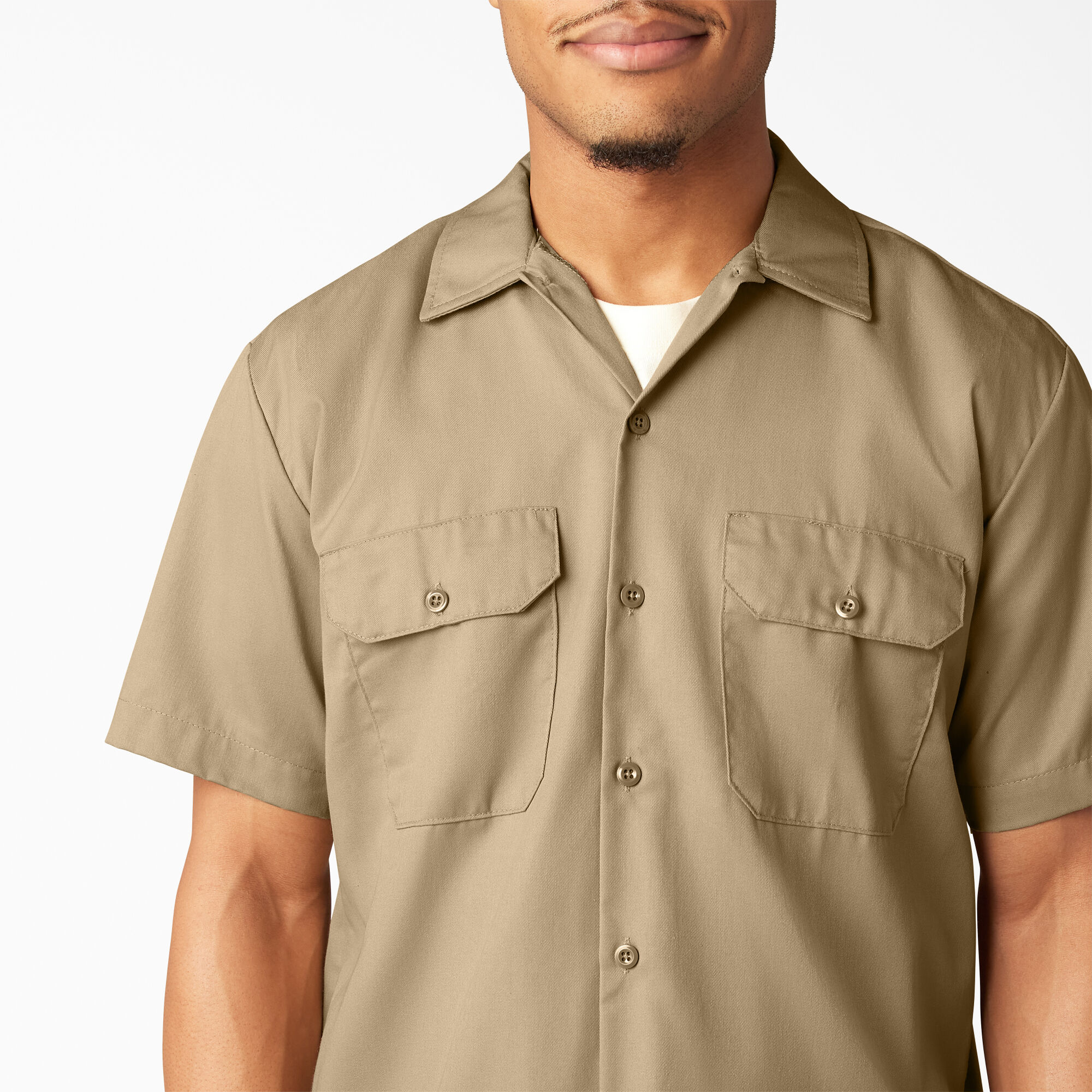 Mens khaki shirt short sleeve hot sale