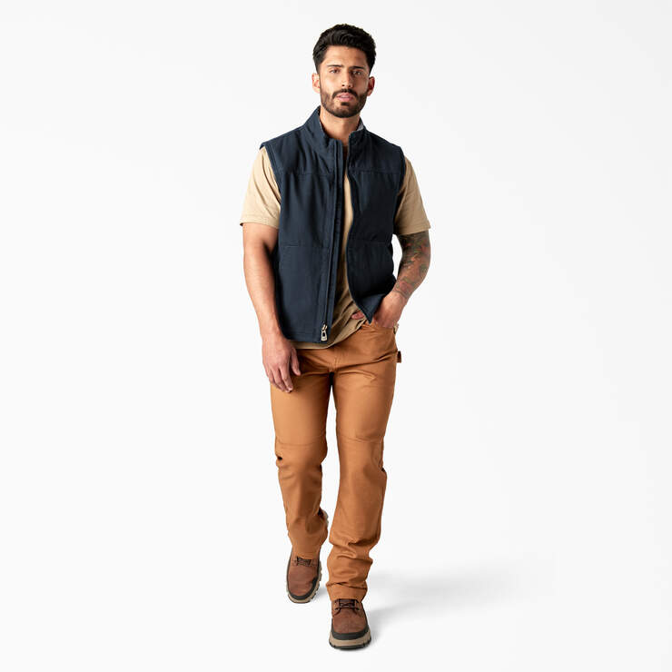 Duck Canvas High Pile Fleece Lined Vest - Rinsed Dark Navy (RDN) image number 4