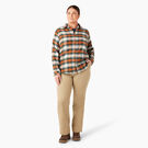 Women&#39;s Plus Long Sleeve Plaid Flannel Shirt - Forest/Copper Ombre Plaid &#40;C1T&#41;