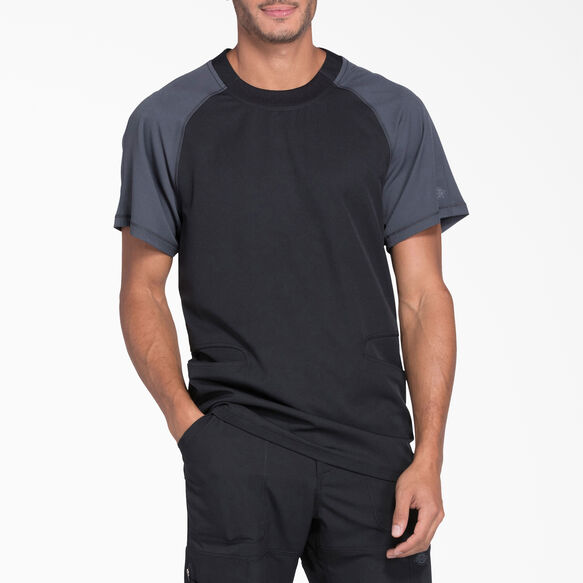 Men's Dynamix Crew Neck Scrub Top - BLACK (BLK)