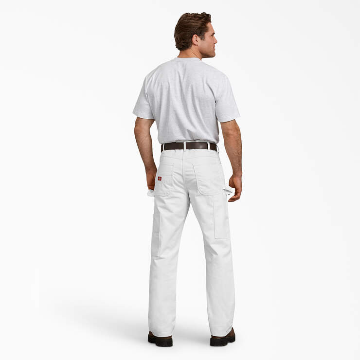 Relaxed Fit Double Knee Carpenter Painter's Pants - White (WH) image number 6