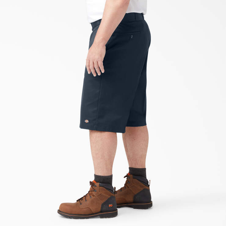 Loose Fit Flat Front Work Shorts, 13" - Dark Navy (DN) image number 6
