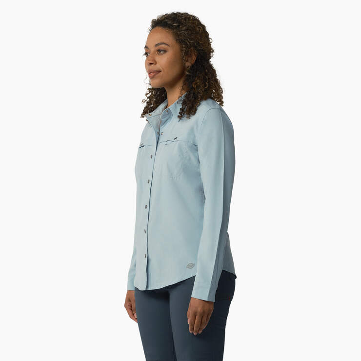 Women's Cooling Roll-Tab Work Shirt - Clear Blue (EUD) image number 3
