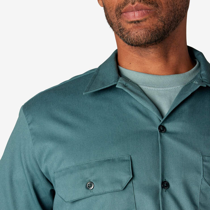 Short Sleeve Work Shirt - Lincoln Green (LN) image number 7