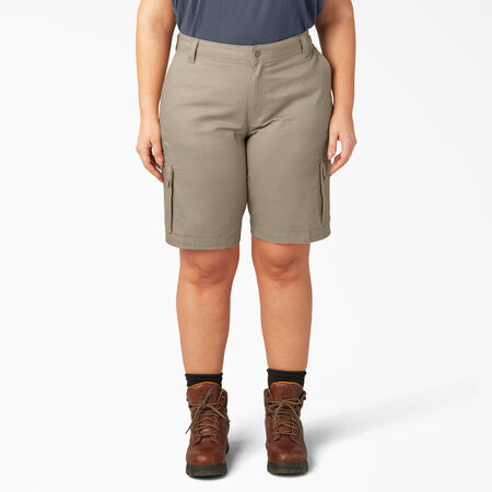 Women&#39;s Plus Relaxed Fit Cargo Shorts, 11&quot; - Desert Sand &#40;DS&#41;