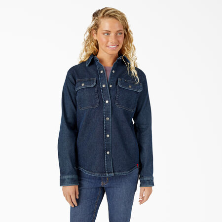 Women&#39;s Warming Denim Work Shirt - Stonewashed Medium Blue &#40;MSW&#41;
