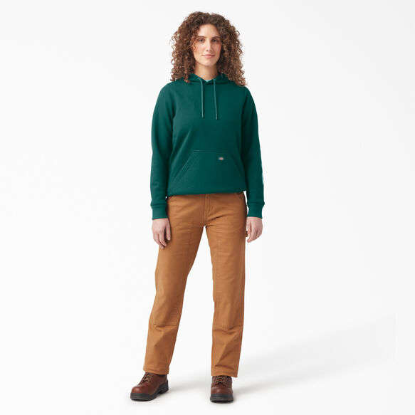 Women&#39;s Heavyweight Logo Sleeve Hoodie - Forest Green &#40;FT&#41;