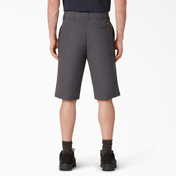 Cooling Active Waist Flat Front Shorts, 13&quot; - Charcoal Gray &#40;CH&#41;