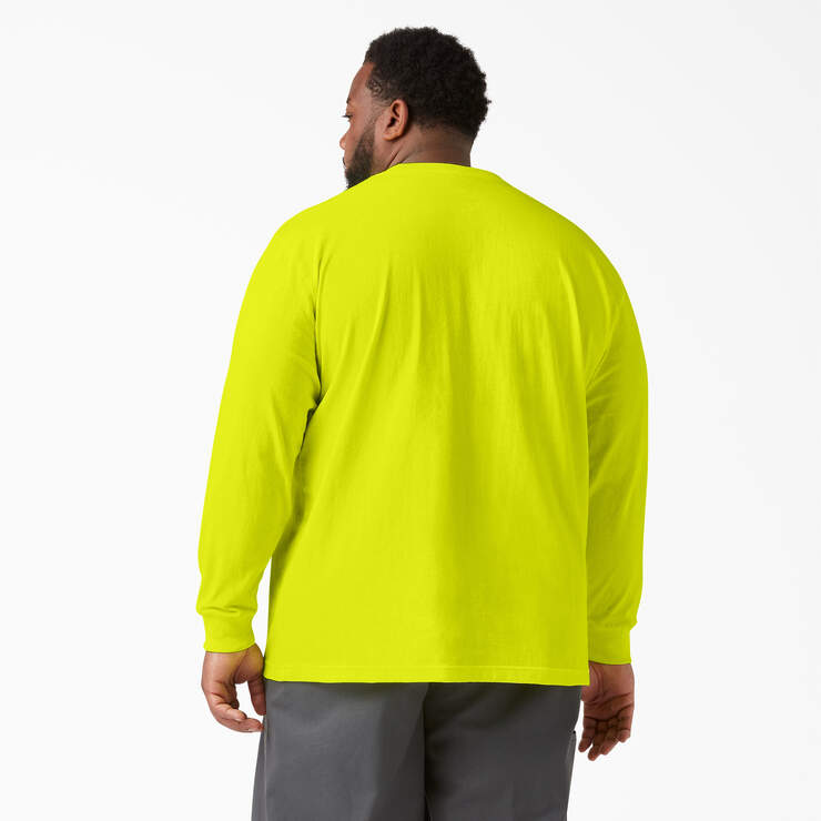 Heavyweight Neon Long Sleeve Pocket T-Shirt - Bright Yellow (BWD) image number 5