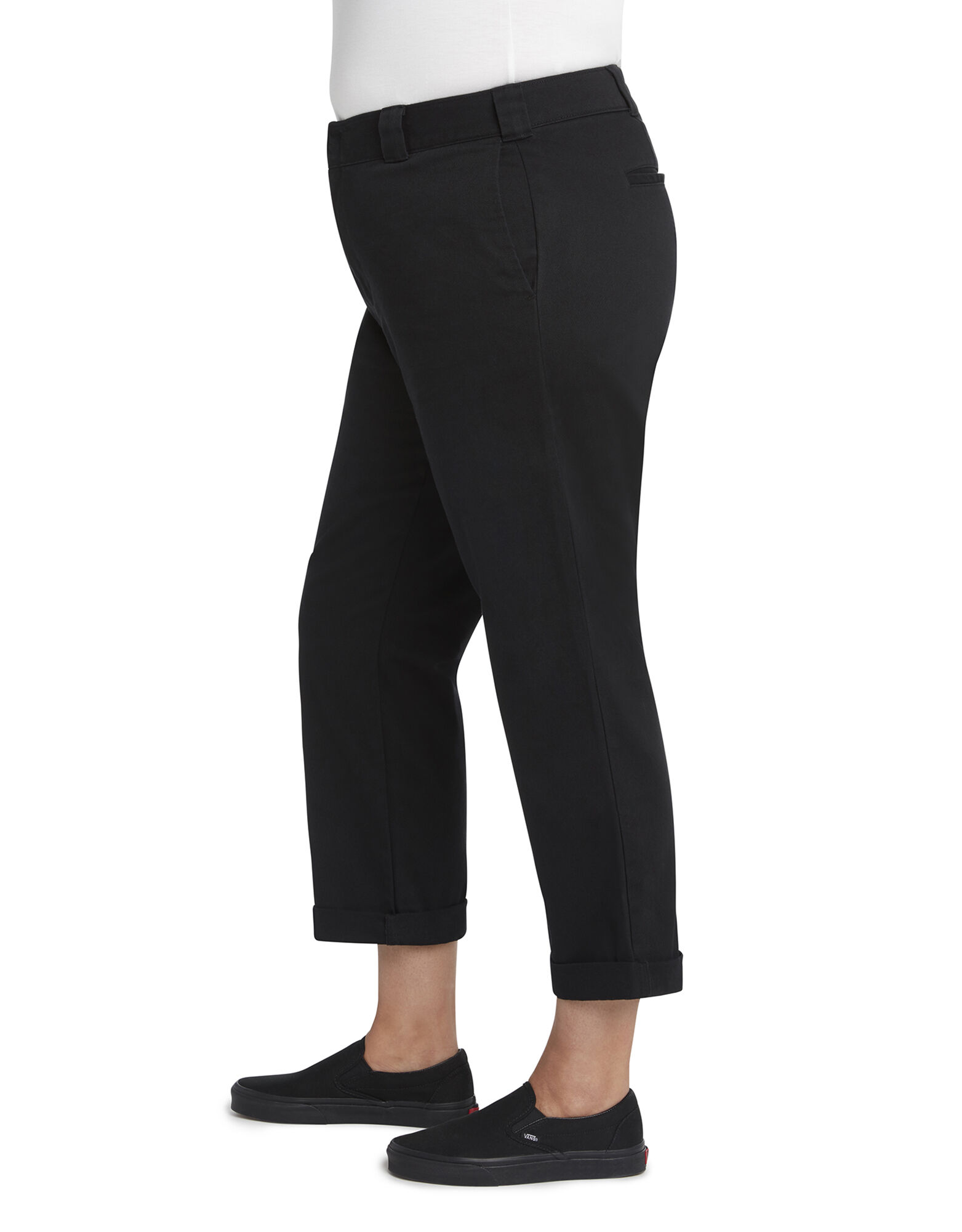 Dickies Girl Juniors Plus Size Roll Hem Crop Work Pants Dickies