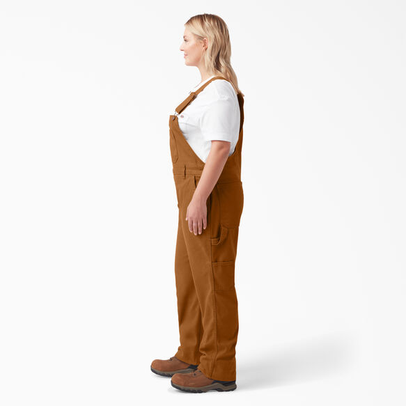 Women&#39;s Plus Relaxed Fit Straight Leg Bib Overalls - Brown Duck &#40;RBD&#41;