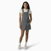 Women's Regular Fit Hickory Stripe Bib Overall Dress - Hickory Stripe (HS)