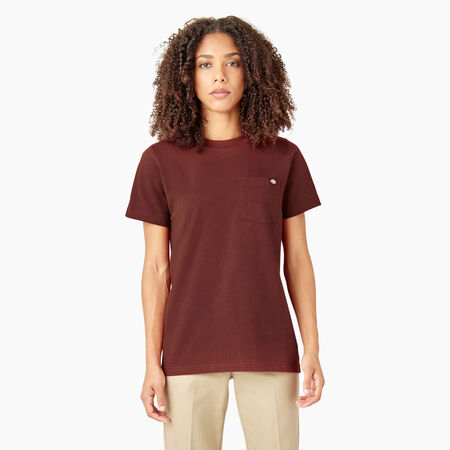 Women&#39;s Heavyweight Short Sleeve Pocket T-Shirt - Fired Brick &#40;IK9&#41;