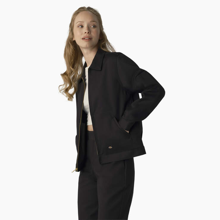 Women's Unlined Eisenhower Jacket - Black (BSK) image number 3