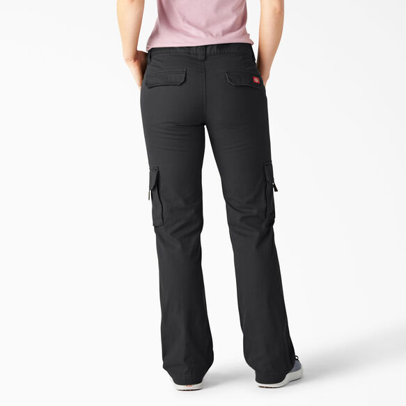 Women&#39;s Relaxed Fit Straight Leg Cargo Pants - Rinsed Black &#40;RBK&#41;