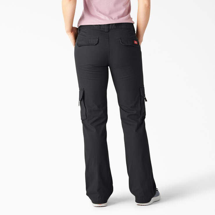 Women's Relaxed Fit Straight Leg Cargo Pants - Rinsed Black (RBK) image number 2
