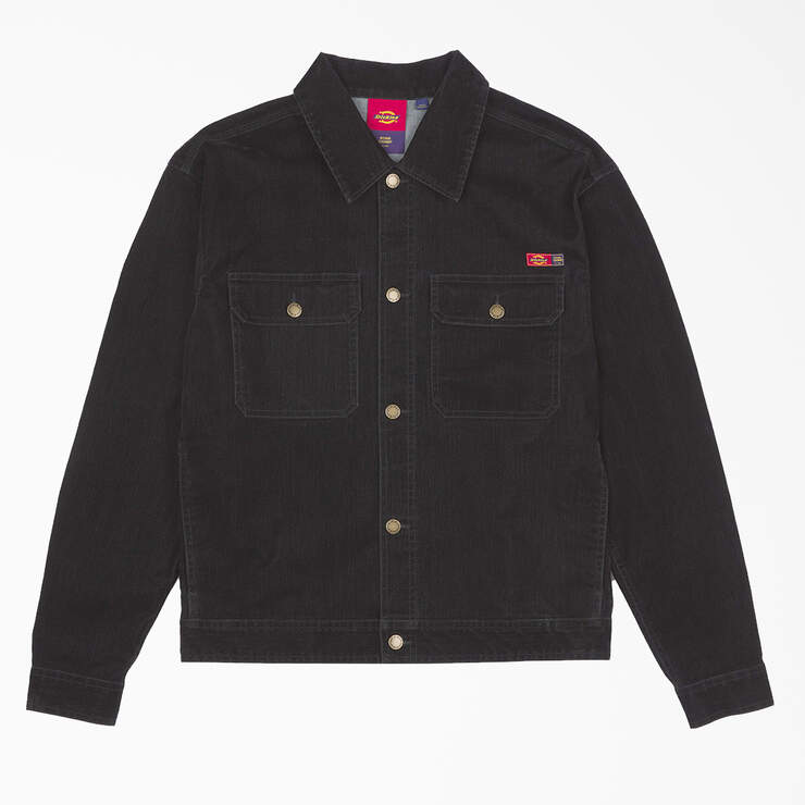 Opening Ceremony Flock Denim Utility Jacket - Black (BKX) image number 1