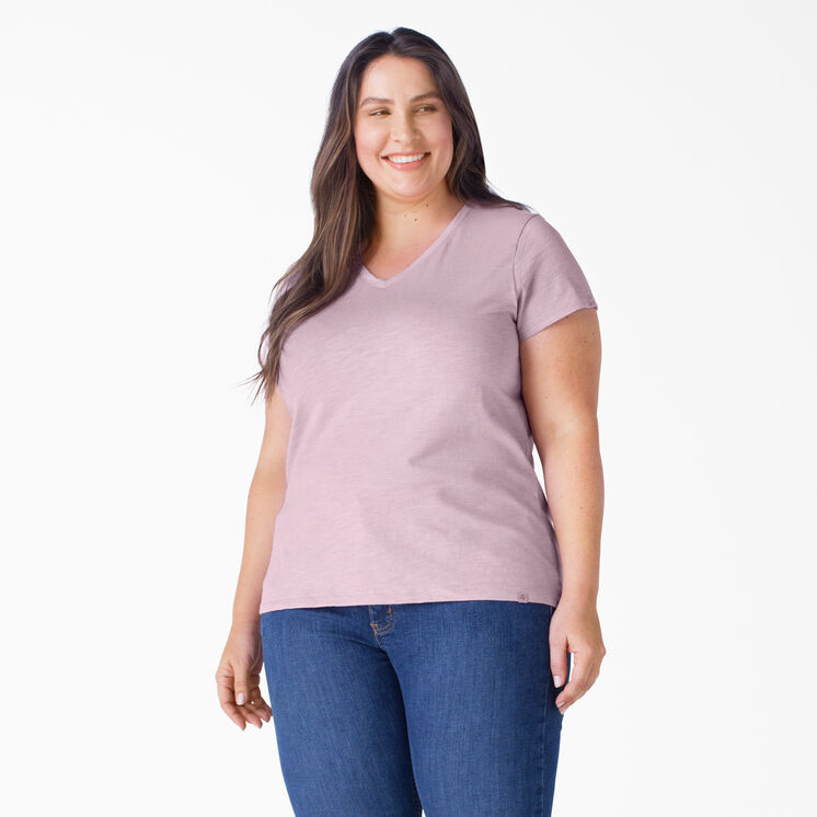 Women&#39;s Plus Short Sleeve V-Neck T-Shirt - Mauve Shadows &#40;VS&#41;