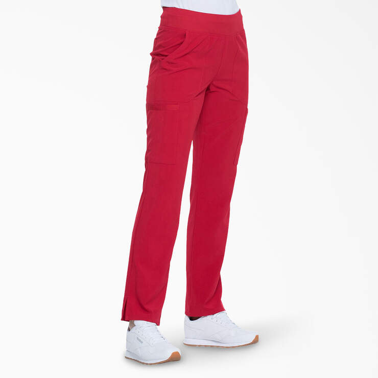 Women's EDS Essentials Cargo Scrub Pants - Red (RD) image number 4